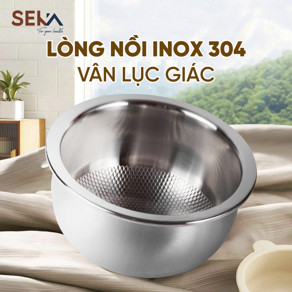 Chất liệu inox 304 cao cấp, đảm bảo an toàn tuyệt đối cho sức khỏe